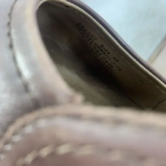 Sanita Womens Nyla Brown Leather Round Toe Wedge Heel Buckle Mary Jane Shoes 38 - Picture 13 of 16